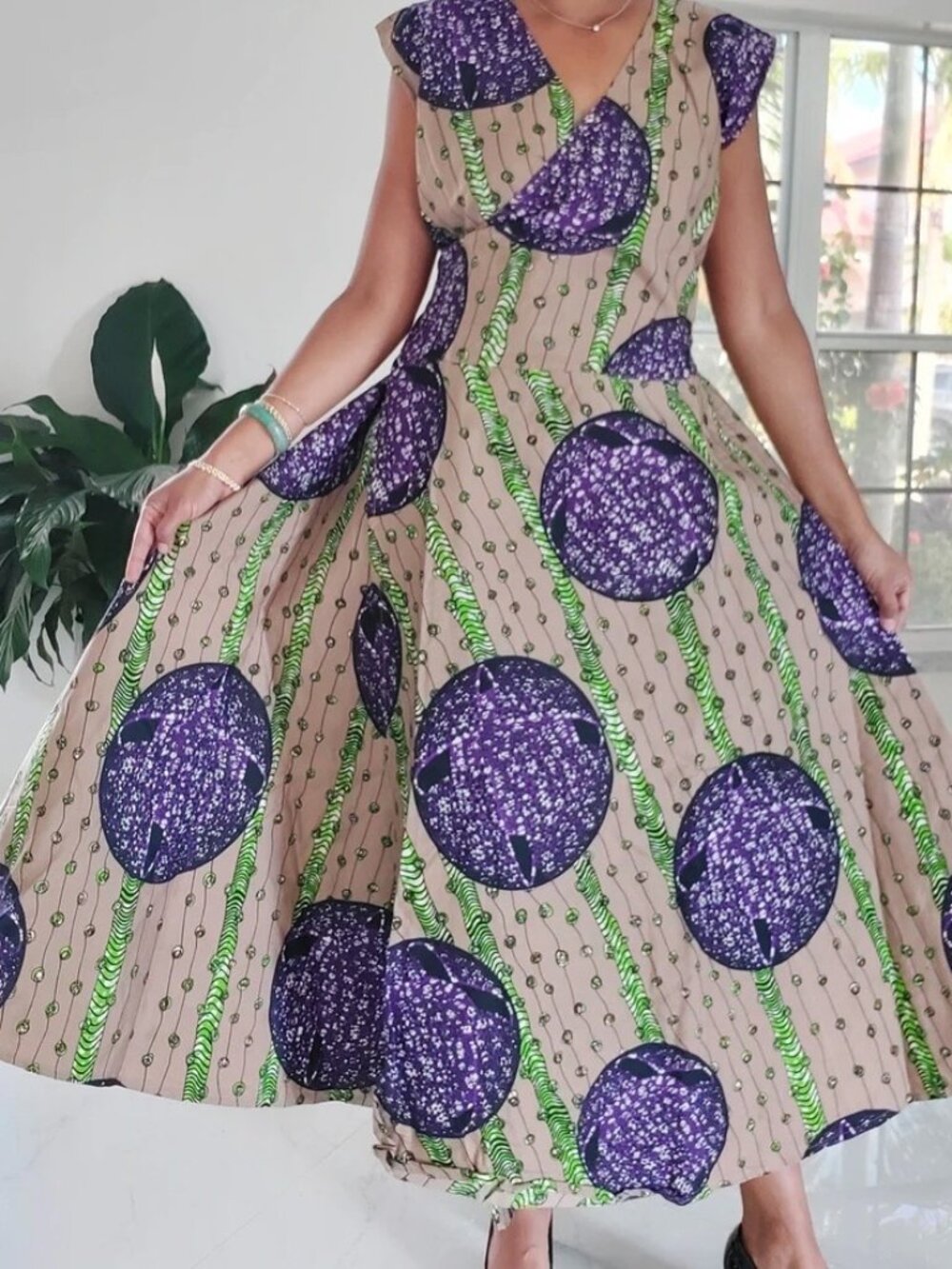 Women's Long Maxi Wrap Dress With Scarf One Size Different Colors African Print